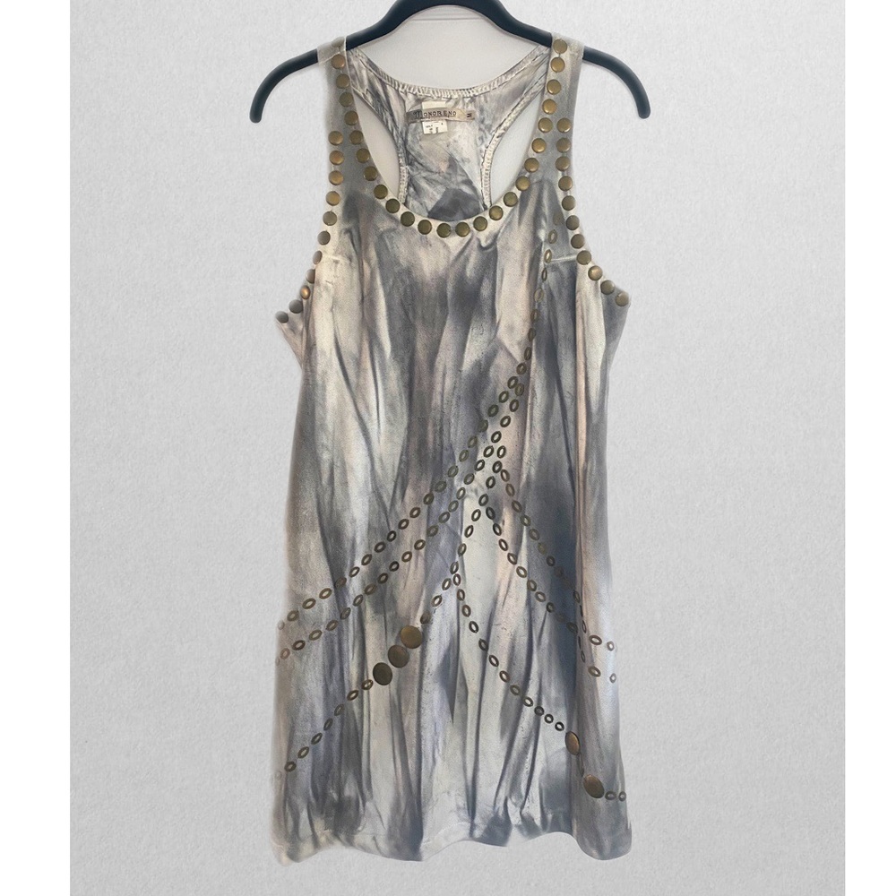 Ultra suede dress with edgy detail